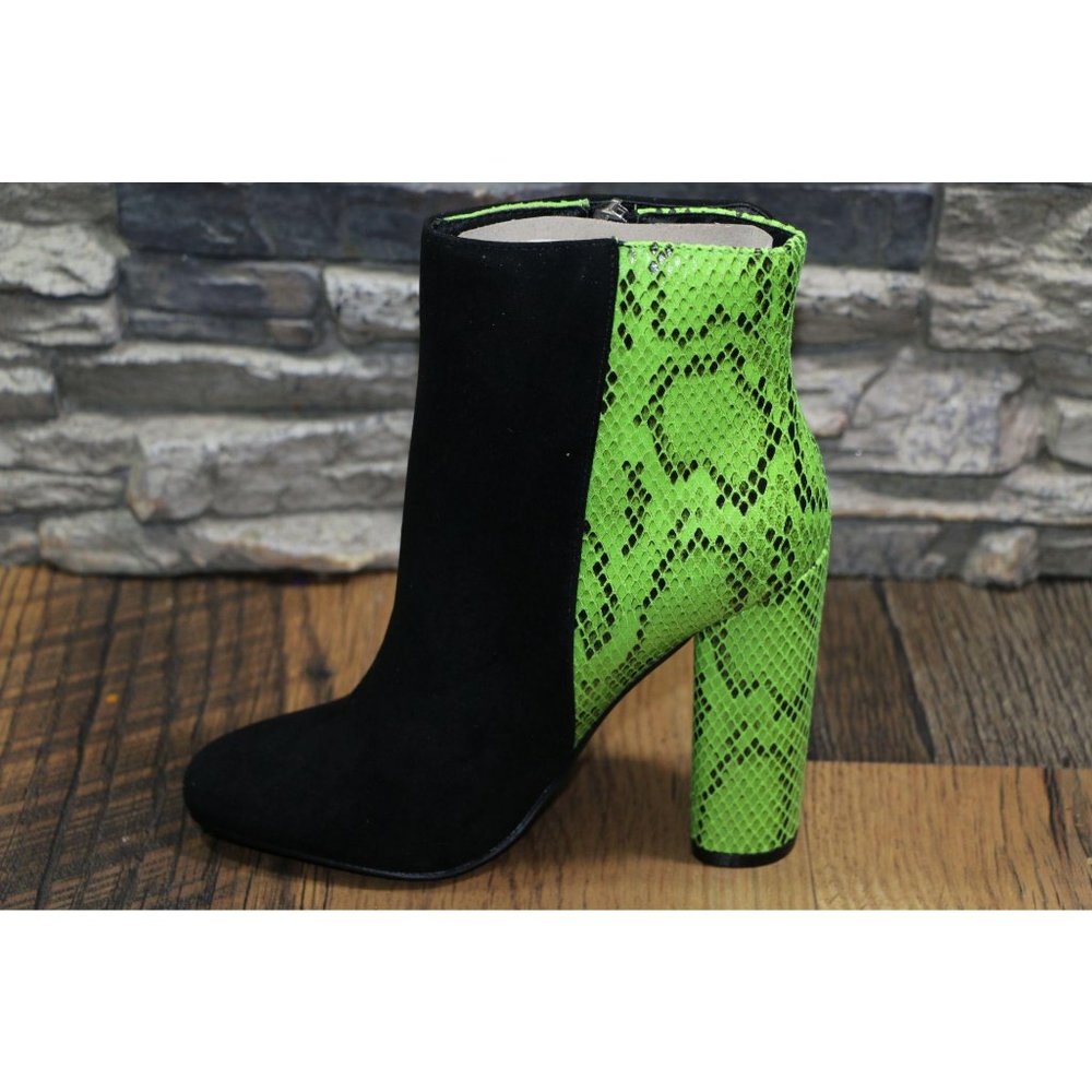 Yalah Side Zip Bootie Black/Lime Size 7 - Picture 5 of 9